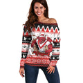Illawarra Dragons Fire Personalised Off Shoulder Sweater Christmas Rugby League Spirit - Aussie Hoodie