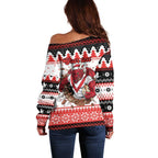 Illawarra Dragons Fire Personalised Off Shoulder Sweater Christmas Rugby League Spirit - Aussie Hoodie