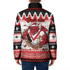 Illawarra Dragons Fire Personalised Padded Jacket Christmas Rugby League Spirit - Aussie Hoodie
