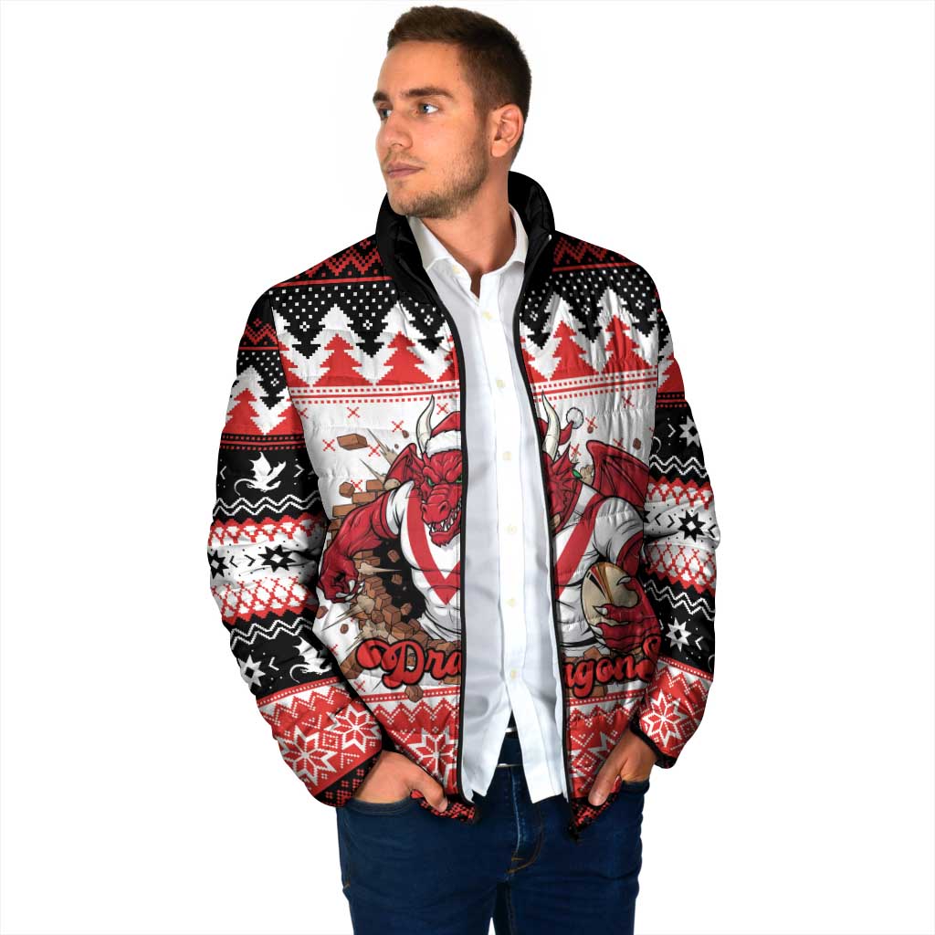 Illawarra Dragons Fire Personalised Padded Jacket Christmas Rugby League Spirit - Aussie Hoodie