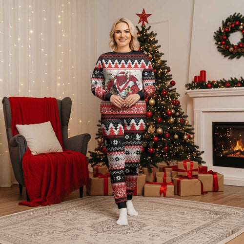 Illawarra Dragons Fire Personalised Christmas Pajama Set Christmas Rugby League Spirit - Aussie Hoodie