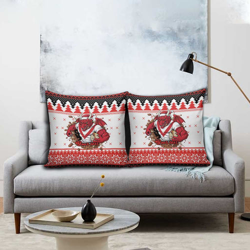 Illawarra Dragons Fire Personalised Pillow Cover Christmas Rugby League Spirit - Aussie Hoodie