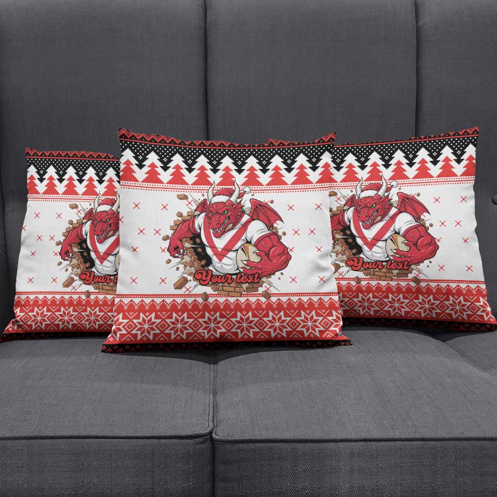 Illawarra Dragons Fire Personalised Pillow Cover Christmas Rugby League Spirit - Aussie Hoodie