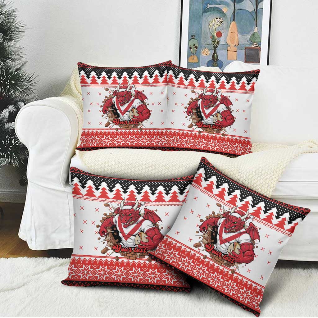 Illawarra Dragons Fire Personalised Pillow Cover Christmas Rugby League Spirit - Aussie Hoodie