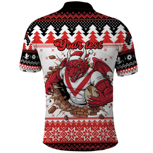 Illawarra Dragons Fire Personalised Polo Shirt Christmas Rugby League Spirit - Aussie Hoodie