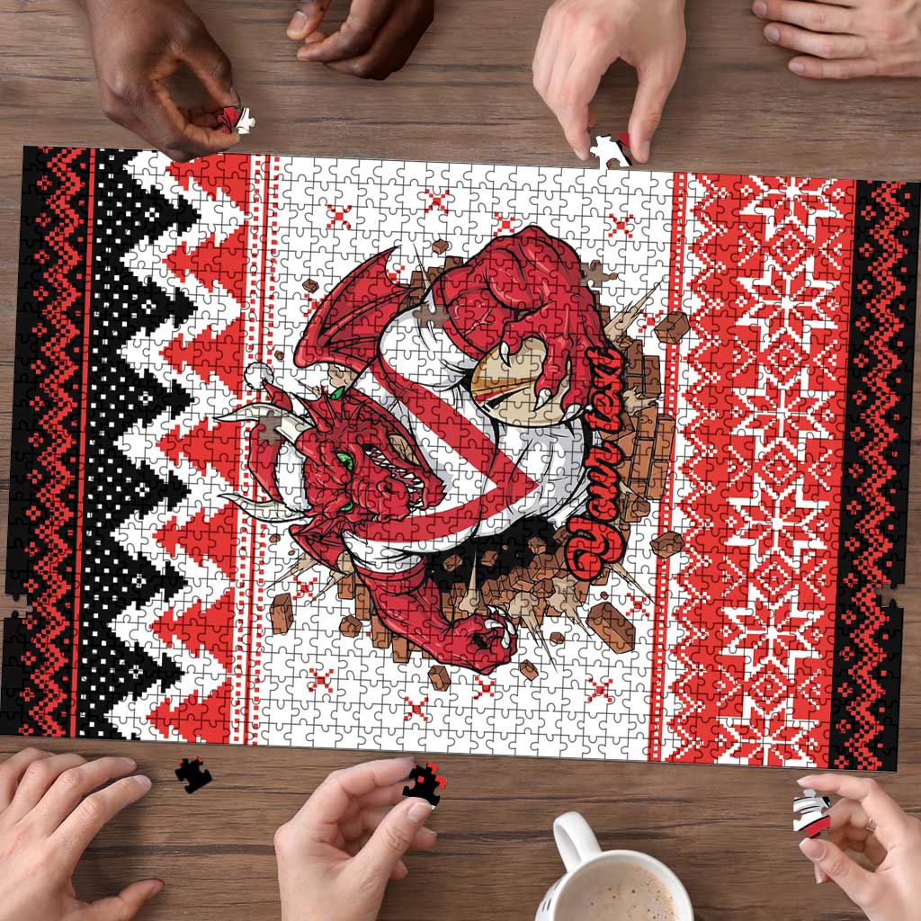 Illawarra Dragons Fire Personalised Puzzle Christmas Rugby League Spirit - Aussie Hoodie