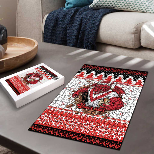 Illawarra Dragons Fire Personalised Puzzle Christmas Rugby League Spirit - Aussie Hoodie