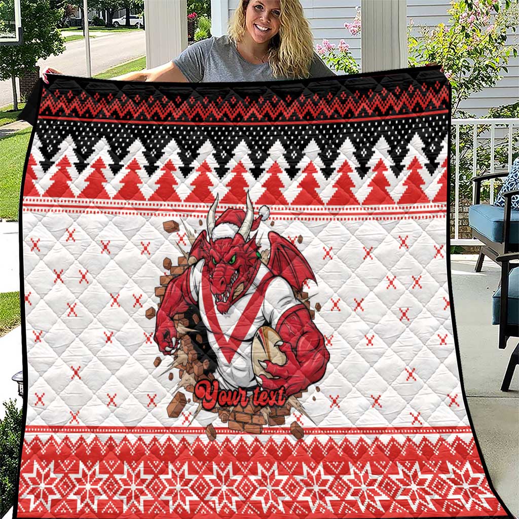 Illawarra Dragons Fire Personalised Quilt Christmas Rugby League Spirit - Aussie Hoodie