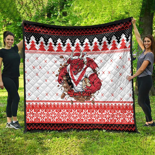 Illawarra Dragons Fire Personalised Quilt Christmas Rugby League Spirit - Aussie Hoodie