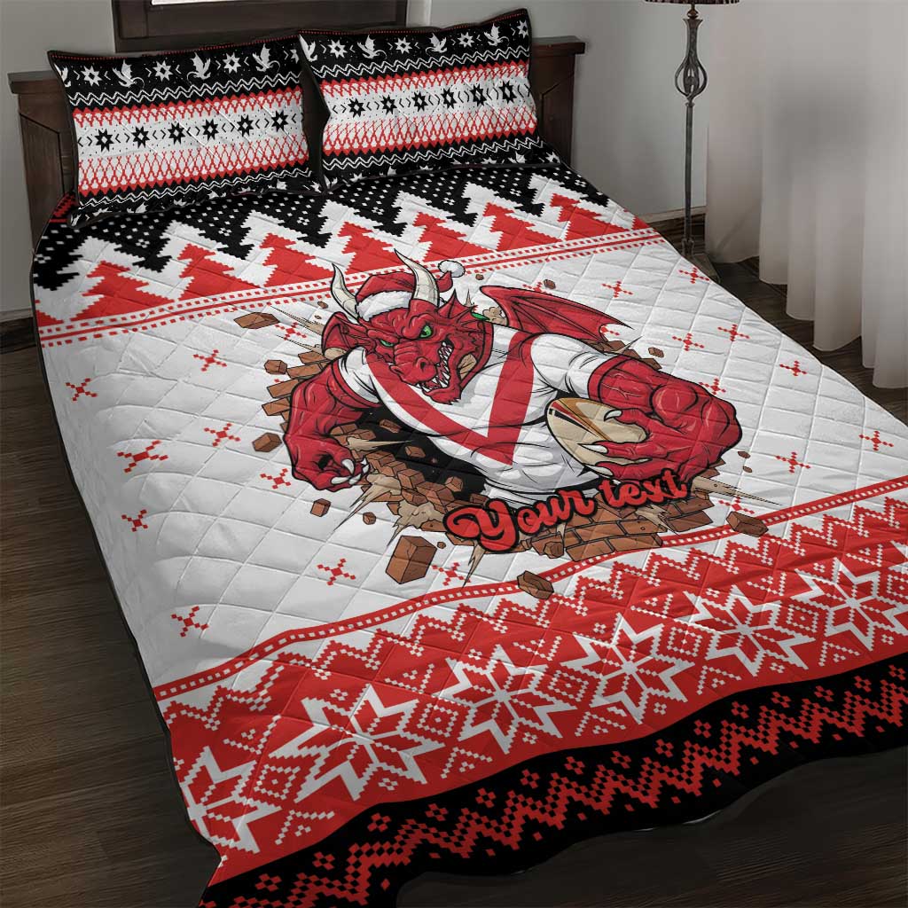 Illawarra Dragons Fire Personalised Quilt Bed Set Christmas Rugby League Spirit - Aussie Hoodie