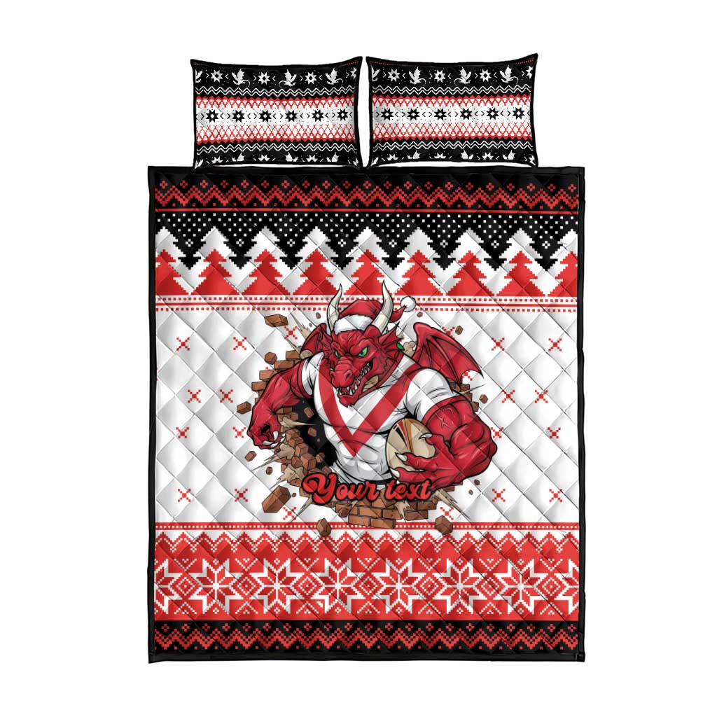 Illawarra Dragons Fire Personalised Quilt Bed Set Christmas Rugby League Spirit - Aussie Hoodie