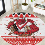 Illawarra Dragons Fire Personalised Round Carpet Christmas Rugby League Spirit - Aussie Hoodie