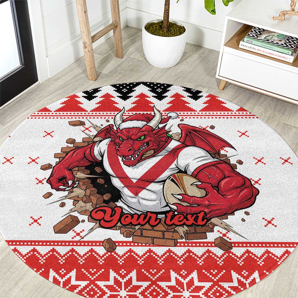 Illawarra Dragons Fire Personalised Round Carpet Christmas Rugby League Spirit - Aussie Hoodie
