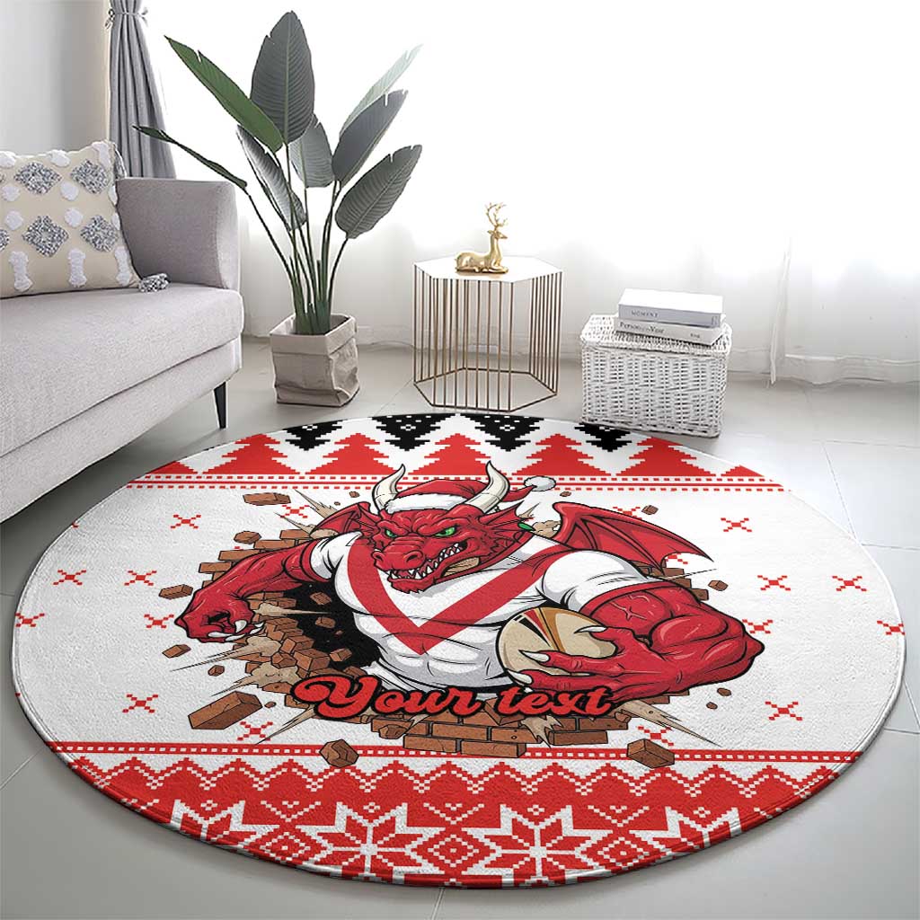 Illawarra Dragons Fire Personalised Round Carpet Christmas Rugby League Spirit - Aussie Hoodie