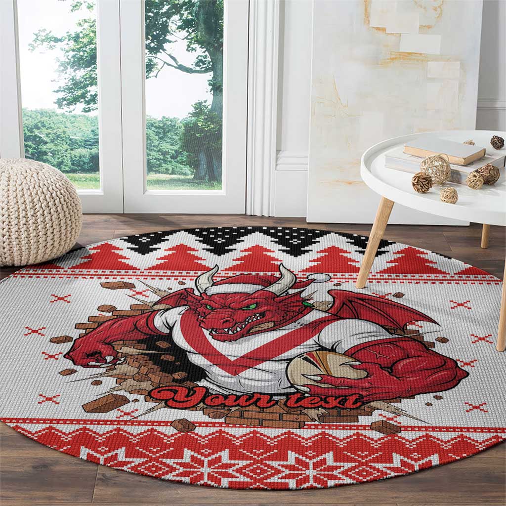Illawarra Dragons Fire Personalised Round Carpet Christmas Rugby League Spirit - Aussie Hoodie