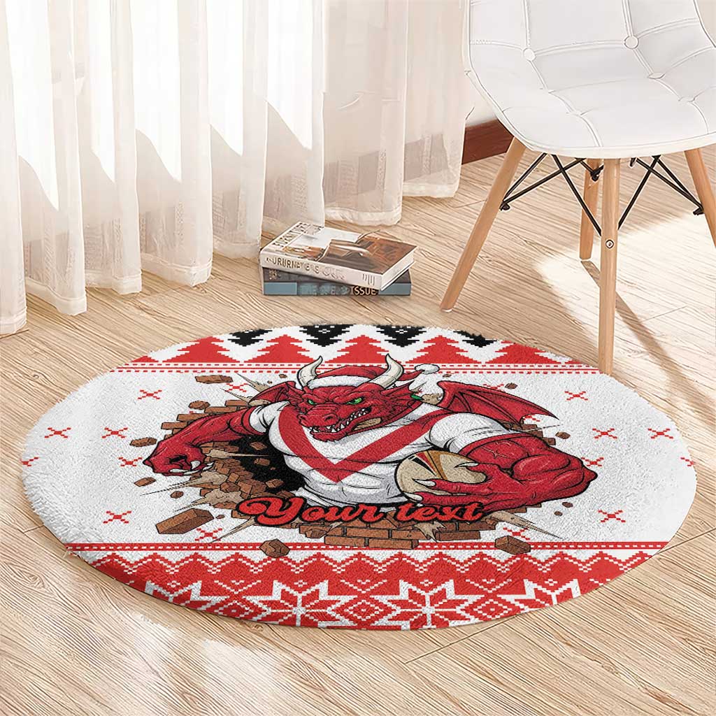 Illawarra Dragons Fire Personalised Round Carpet Christmas Rugby League Spirit - Aussie Hoodie