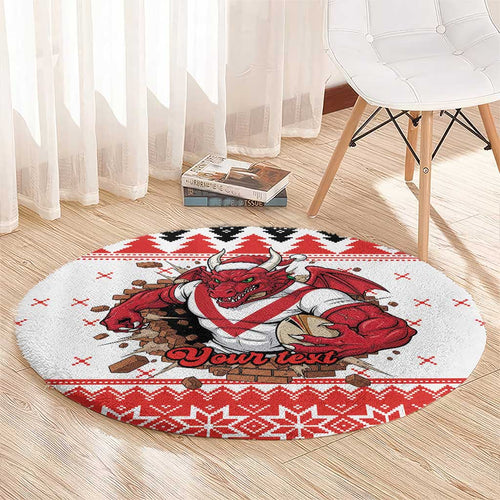 Illawarra Dragons Fire Personalised Round Carpet Christmas Rugby League Spirit - Aussie Hoodie