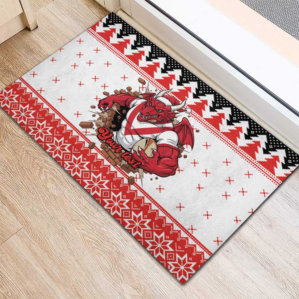 Illawarra Dragons Fire Personalised Rubber Doormat Christmas Rugby League Spirit - Aussie Hoodie