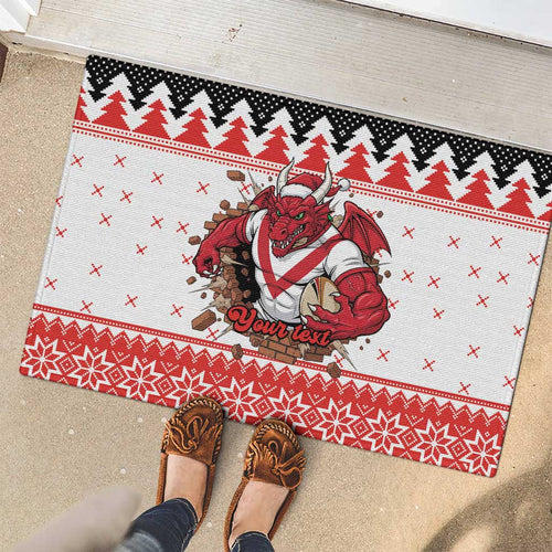 Illawarra Dragons Fire Personalised Rubber Doormat Christmas Rugby League Spirit - Aussie Hoodie