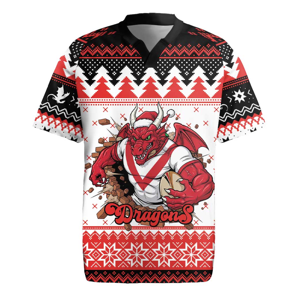 Illawarra Dragons Fire Personalised Rugby Jersey Christmas Rugby League Spirit - Aussie Hoodie