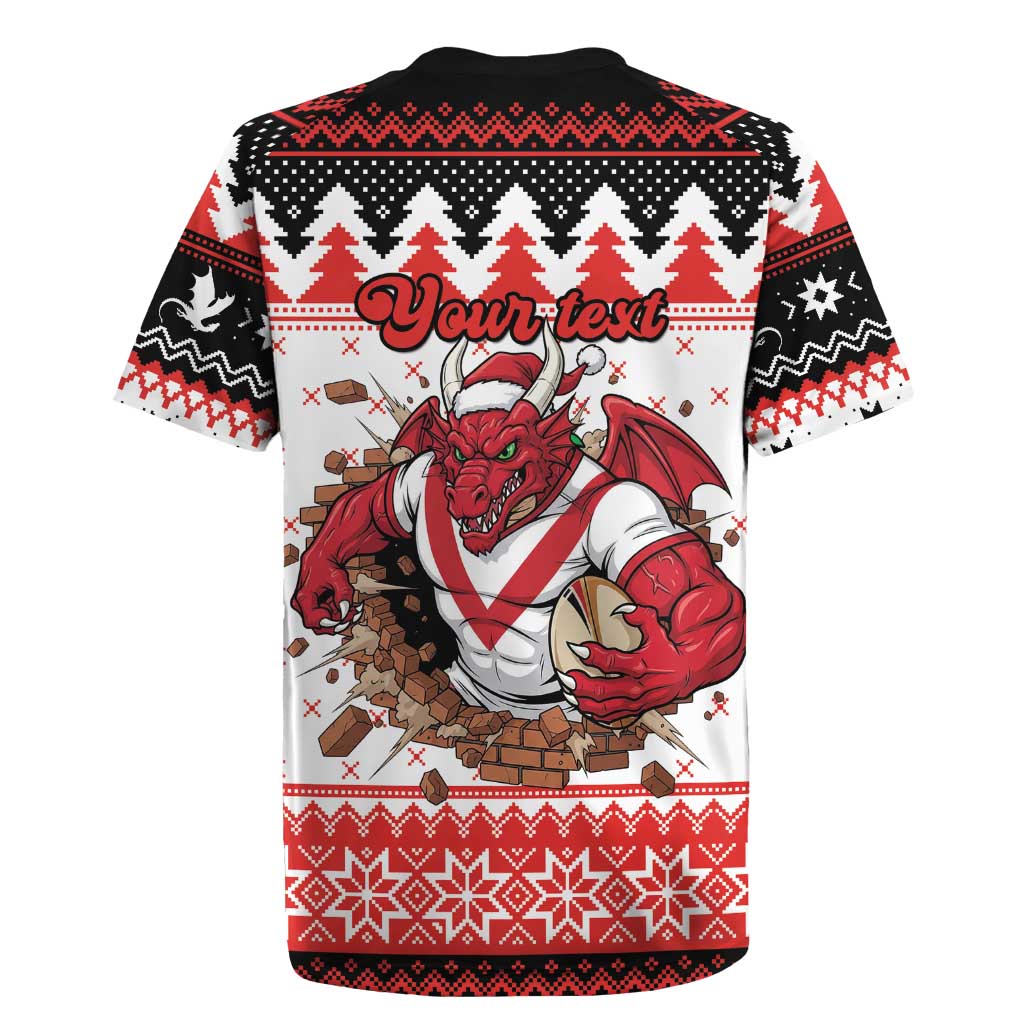 Illawarra Dragons Fire Personalised Rugby Jersey Christmas Rugby League Spirit - Aussie Hoodie
