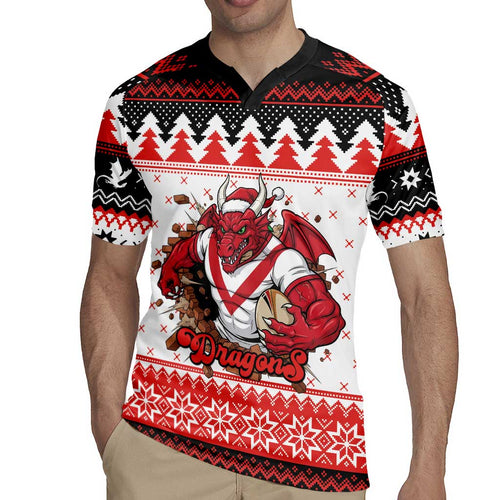 Illawarra Dragons Fire Personalised Rugby Jersey Christmas Rugby League Spirit - Aussie Hoodie