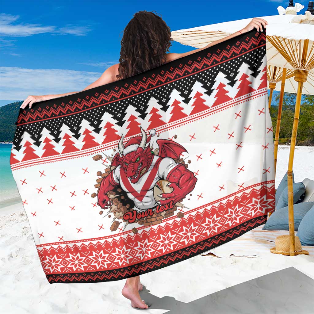 Illawarra Dragons Fire Personalised Sarong Christmas Rugby League Spirit - Aussie Hoodie