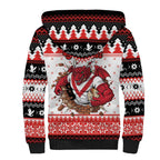 Illawarra Dragons Fire Personalised Sherpa Hoodie Christmas Rugby League Spirit - Aussie Hoodie