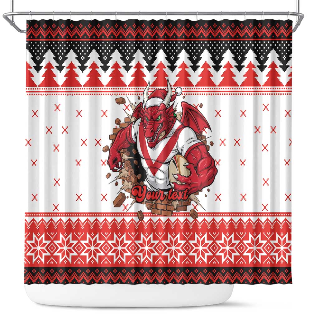 Illawarra Dragons Fire Personalised Shower Curtain Christmas Rugby League Spirit - Aussie Hoodie