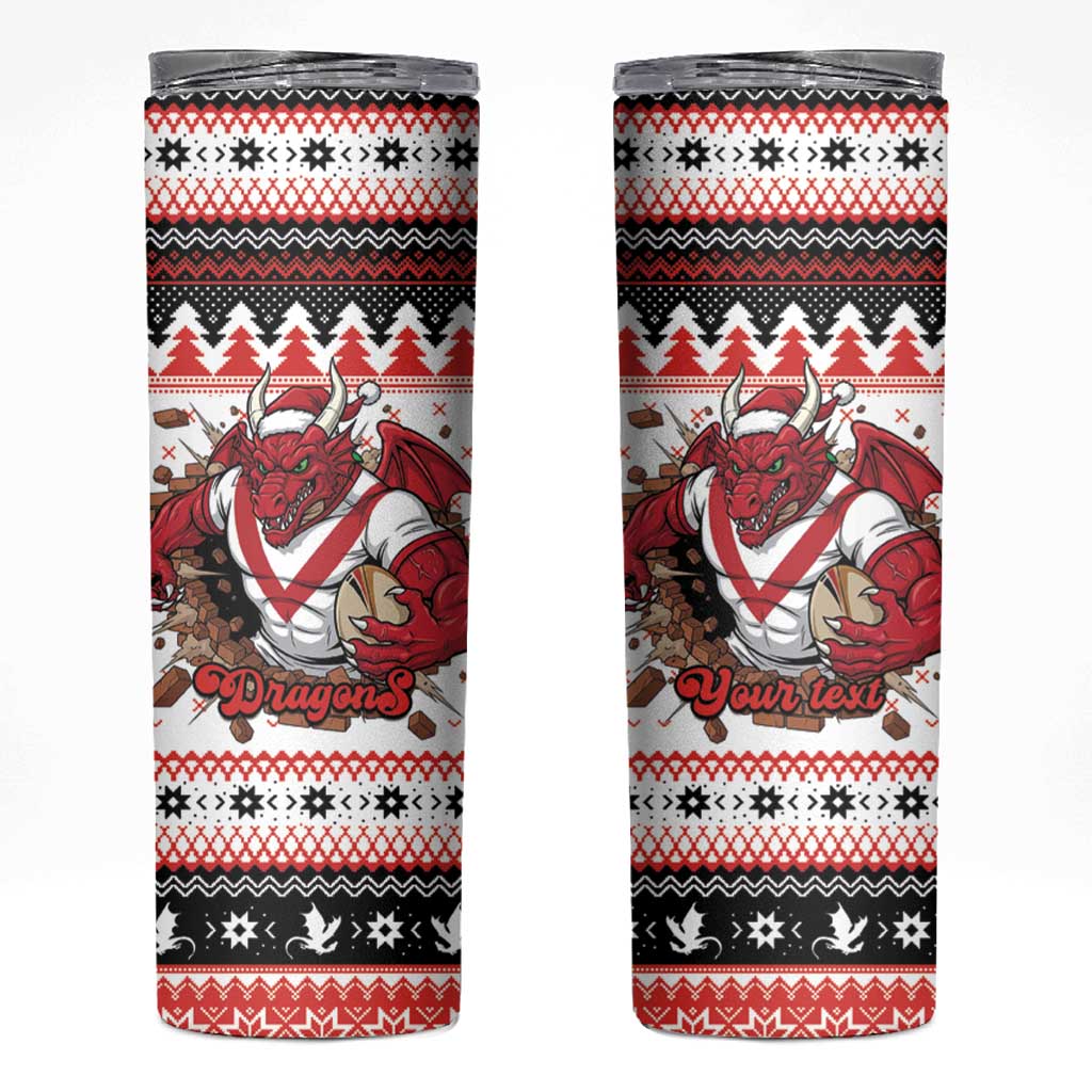 Illawarra Dragons Fire Personalised Skinny Tumbler Christmas Rugby League Spirit - Aussie Hoodie