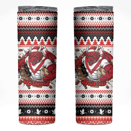 Illawarra Dragons Fire Personalised Skinny Tumbler Christmas Rugby League Spirit - Aussie Hoodie