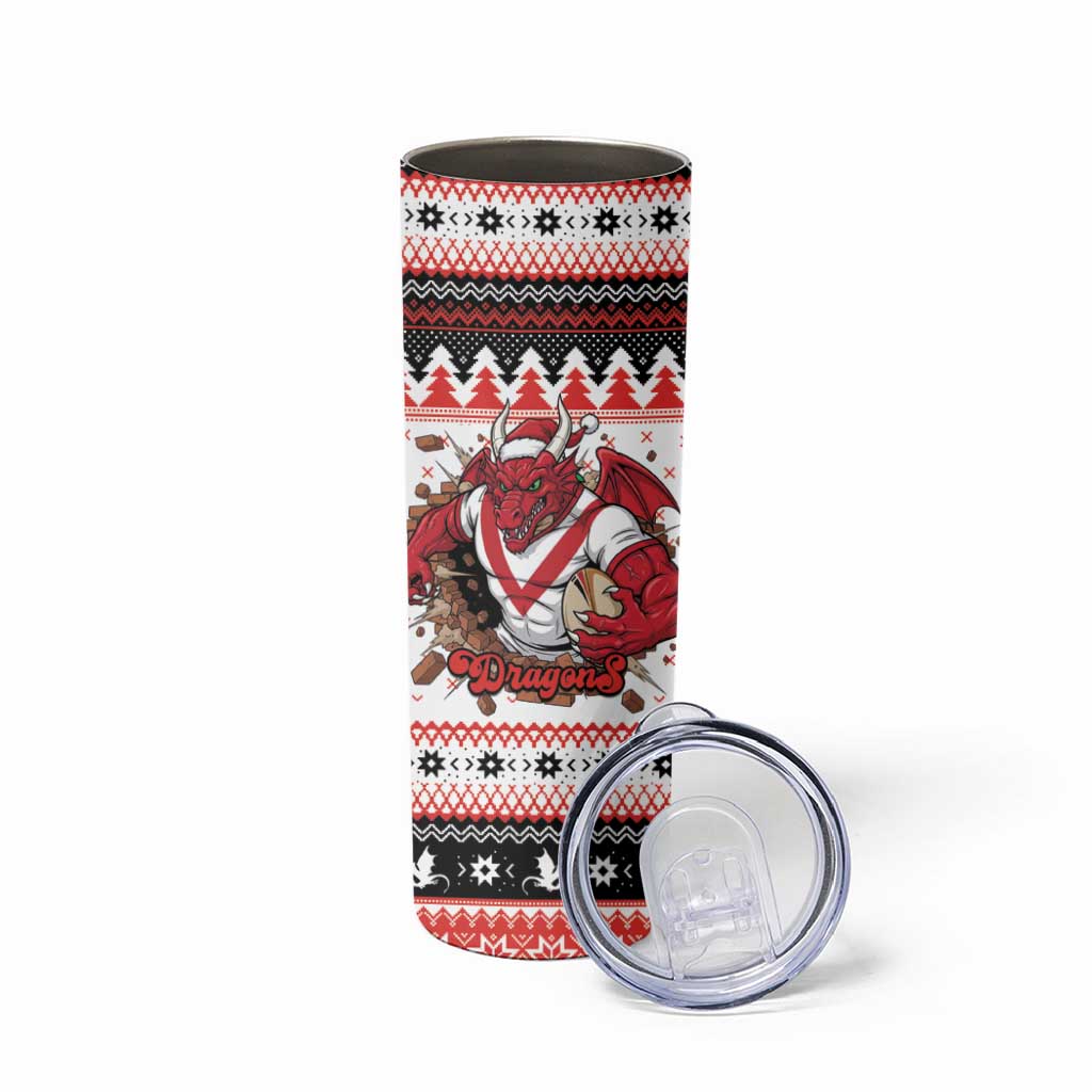 Illawarra Dragons Fire Personalised Skinny Tumbler Christmas Rugby League Spirit - Aussie Hoodie