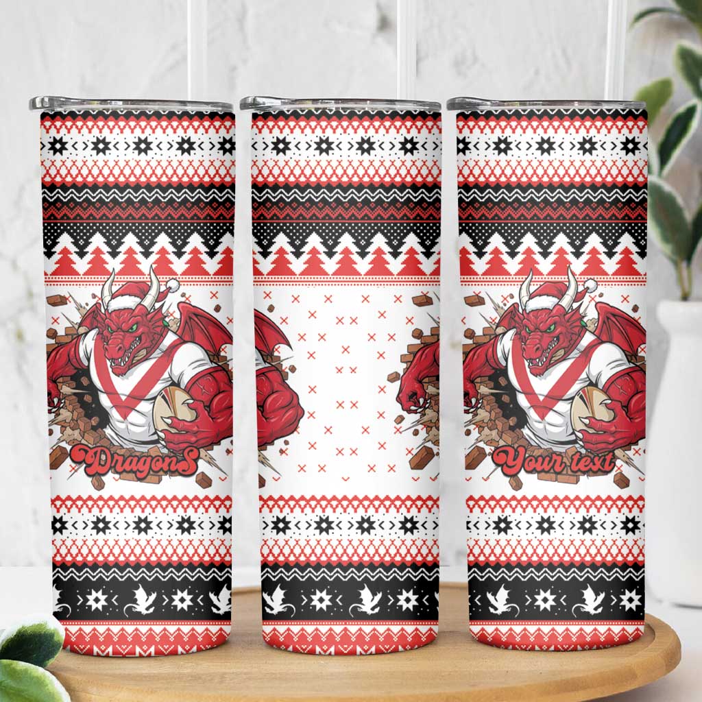 Illawarra Dragons Fire Personalised Skinny Tumbler Christmas Rugby League Spirit - Aussie Hoodie