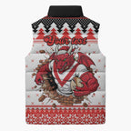 Illawarra Dragons Fire Personalised Sleeveless Puffer Jacket Christmas Rugby League Spirit - Aussie Hoodie