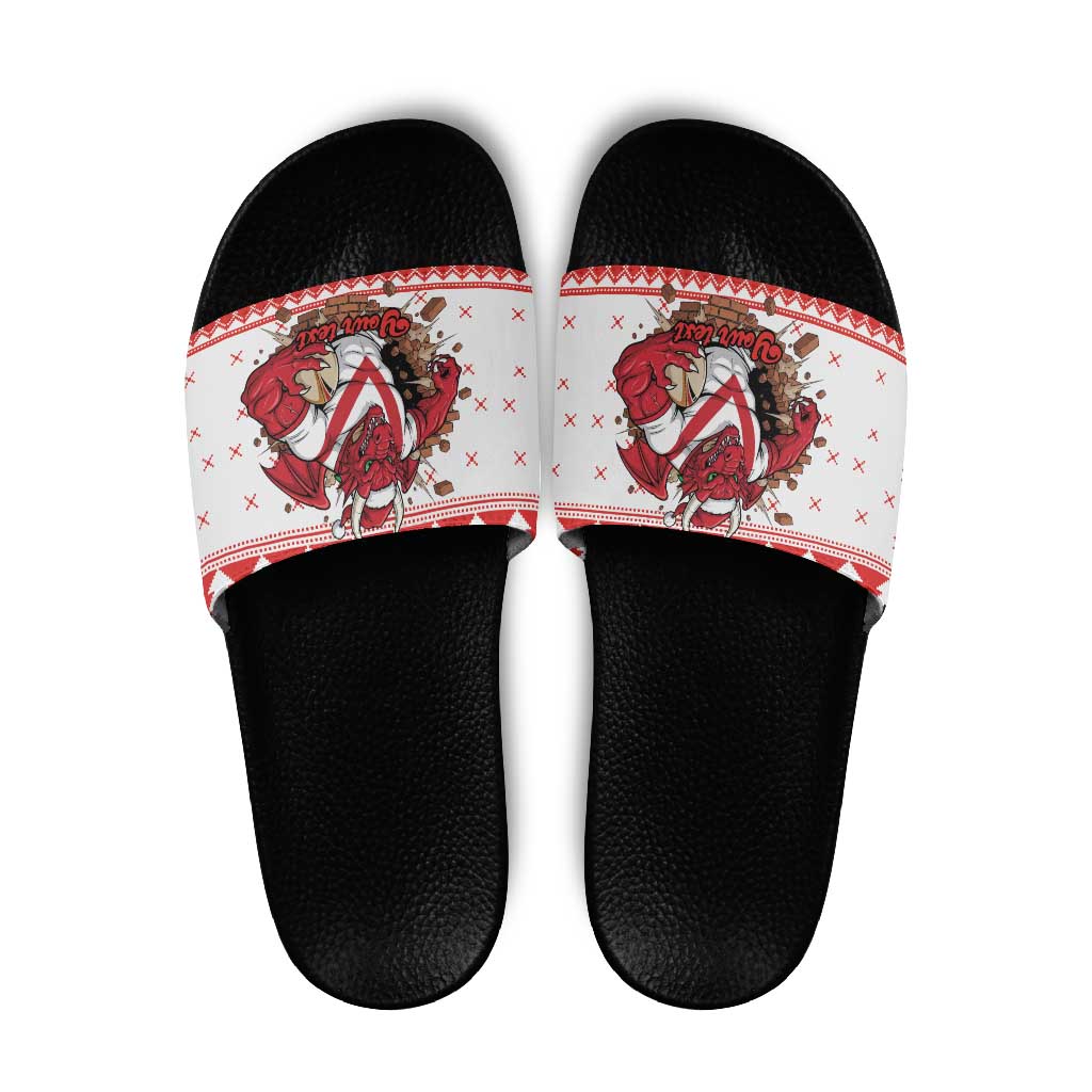 Illawarra Dragons Fire Personalised Slide Sandals Christmas Rugby League Spirit - Aussie Hoodie
