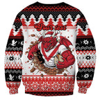 Illawarra Dragons Fire Personalised Sweatshirt Christmas Rugby League Spirit - Aussie Hoodie