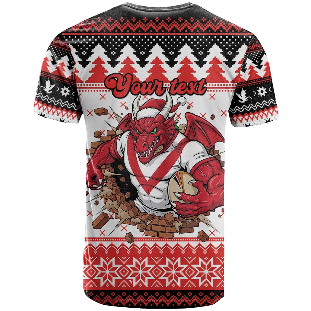 Illawarra Dragons Fire Personalised T Shirt Christmas Rugby League Spirit - Aussie Hoodie