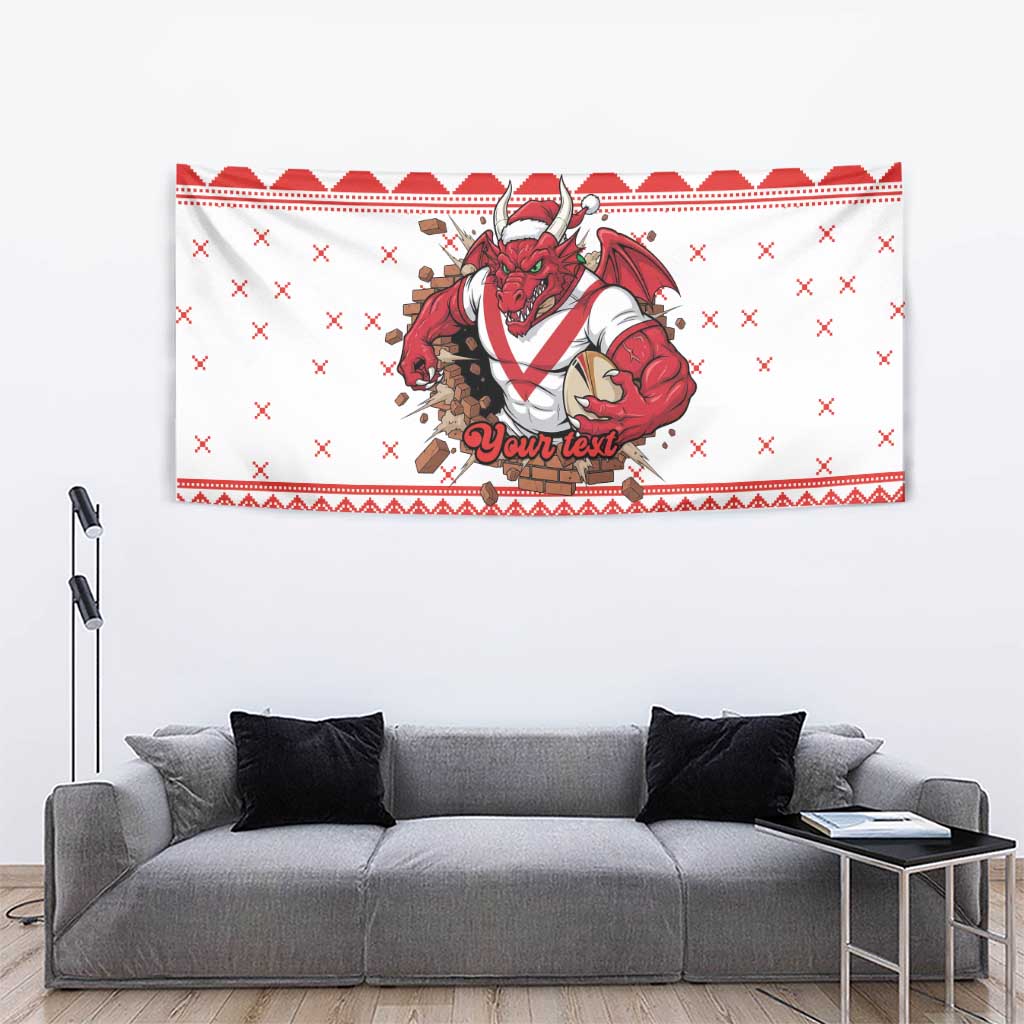 Illawarra Dragons Fire Personalised Tapestry Christmas Rugby League Spirit - Aussie Hoodie