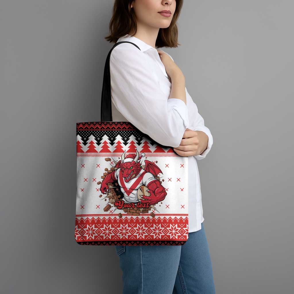 Illawarra Dragons Fire Personalised Tote Bag Christmas Rugby League Spirit - Aussie Hoodie