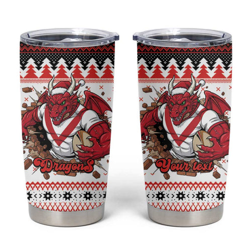 Illawarra Dragons Fire Personalised Tumbler Cup Christmas Rugby League Spirit - Aussie Hoodie