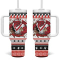 Illawarra Dragons Fire Personalised Tumbler With Handle Christmas Rugby League Spirit - Aussie Hoodie