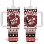 Illawarra Dragons Fire Personalised Tumbler With Handle Christmas Rugby League Spirit - Aussie Hoodie