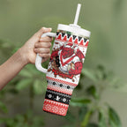 Illawarra Dragons Fire Personalised Tumbler With Handle Christmas Rugby League Spirit - Aussie Hoodie