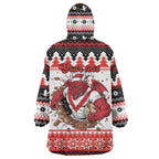 Illawarra Dragons Fire Personalised Wearable Blanket Hoodie Christmas Rugby League Spirit - Aussie Hoodie