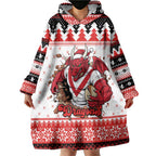 Illawarra Dragons Fire Personalised Wearable Blanket Hoodie Christmas Rugby League Spirit - Aussie Hoodie