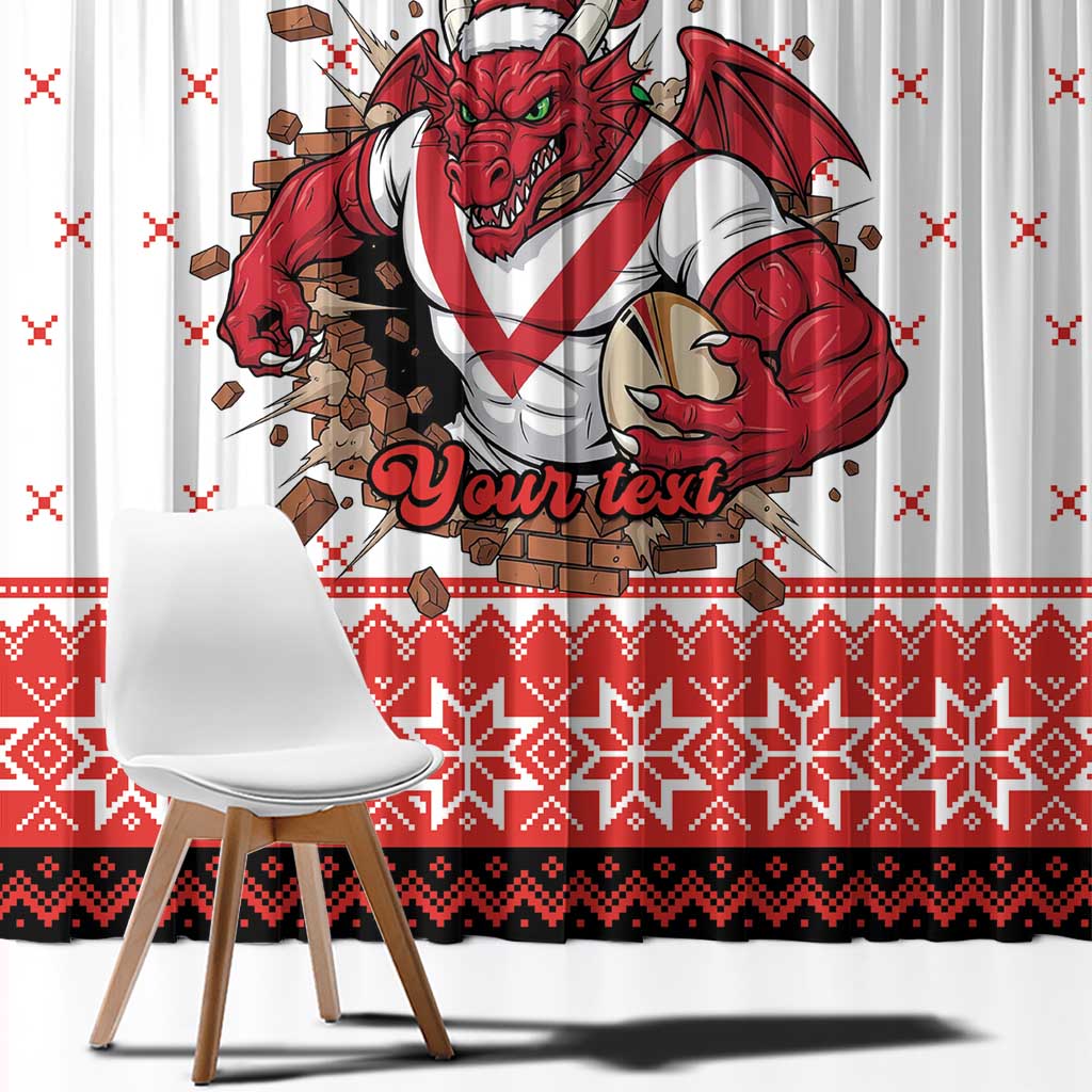 Illawarra Dragons Fire Personalised Window Curtain Christmas Rugby League Spirit - Aussie Hoodie