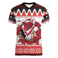 Illawarra Dragons Fire Personalised Women V-Neck T-Shirt Christmas Rugby League Spirit - Aussie Hoodie