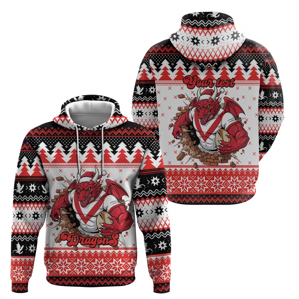 Illawarra Dragons Fire Personalised Zip Hoodie Christmas Rugby League Spirit - Aussie Hoodie