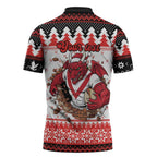 Illawarra Dragons Fire Personalised Zipper Polo Shirt Christmas Rugby League Spirit - Aussie Hoodie
