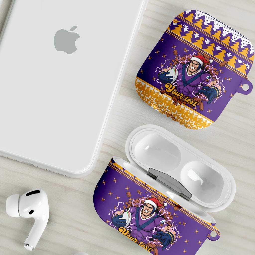 Melbourne Thunderbolt Santa Personalised AirPods Case Christmas Rugby League Spirit - Aussie Hoodie